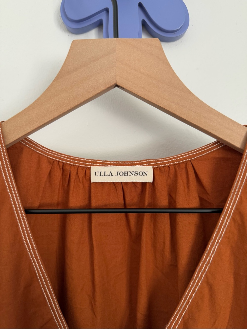 Ulla Johnson 8 Corliss Mini Dress Sumac Fall Autumn Puffy Sleeve Belted Orange - Picture 3 of 11